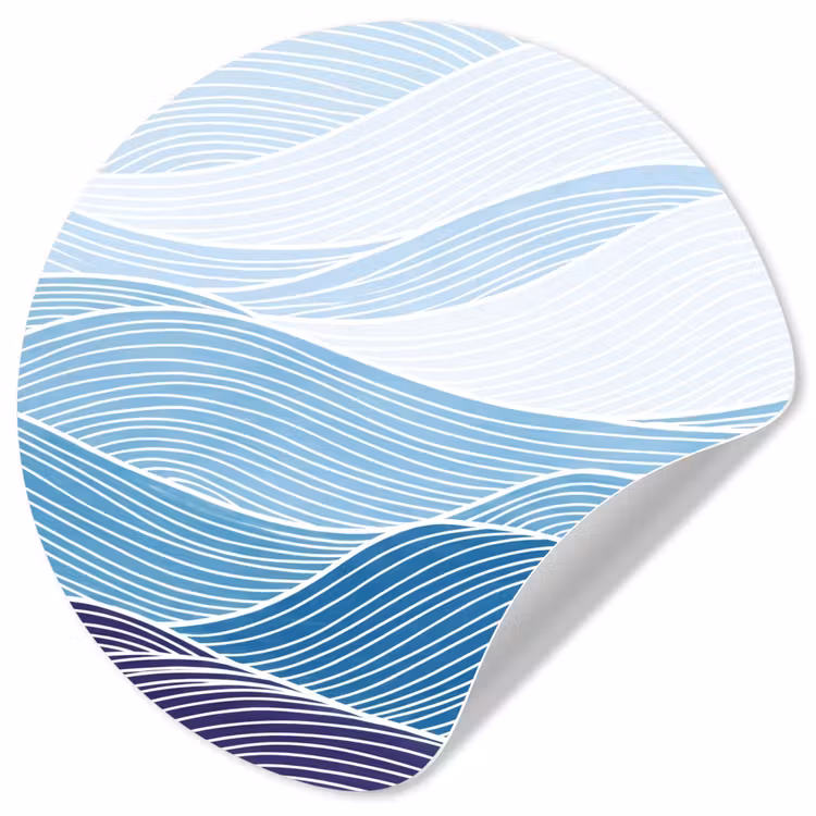 Behangcirkel - Abstract - Golven - Patroon - Blauw - Modern — 1