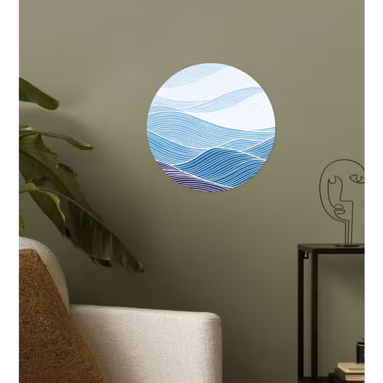 Behangcirkel - Abstract - Golven - Patroon - Blauw - Modern — 3