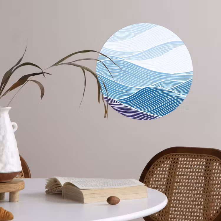 Behangcirkel - Abstract - Golven - Patroon - Blauw - Modern — 4