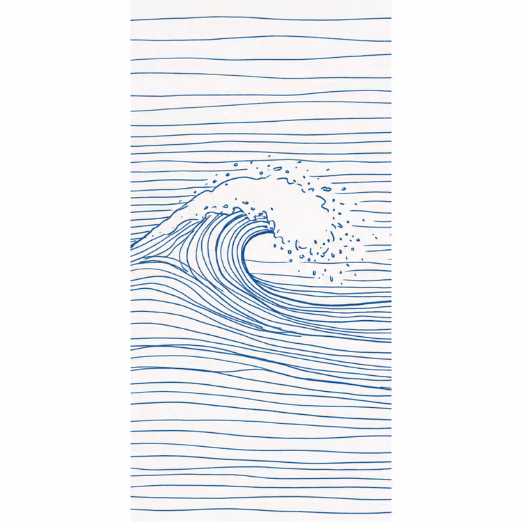 Behang - Golf - Brekende - Natuur - Minimalistisch - Blauw — 2