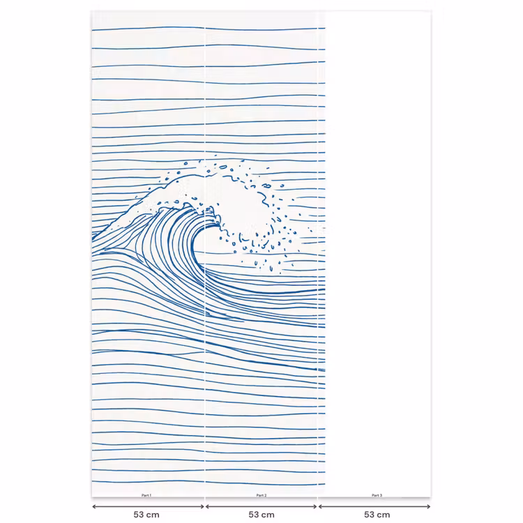 Behang - Golf - Brekende - Natuur - Minimalistisch - Blauw — 6