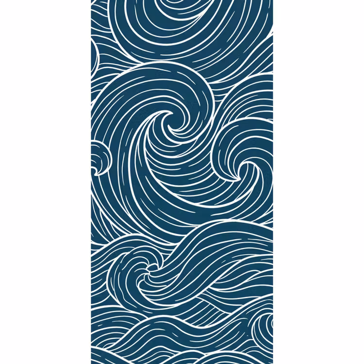 Behang - Golven - Spiraal - Water - Abstract - Blauw — 2