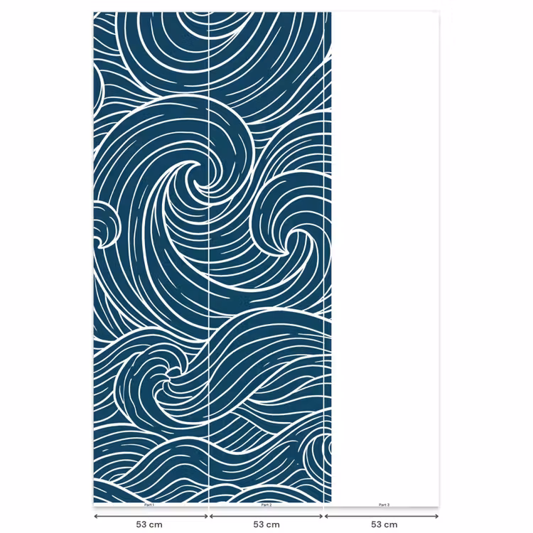 Behang - Golven - Spiraal - Water - Abstract - Blauw — 6