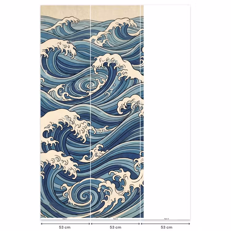 Behang - Golven - Zee - Natuur - Abstract - Blauw — 6