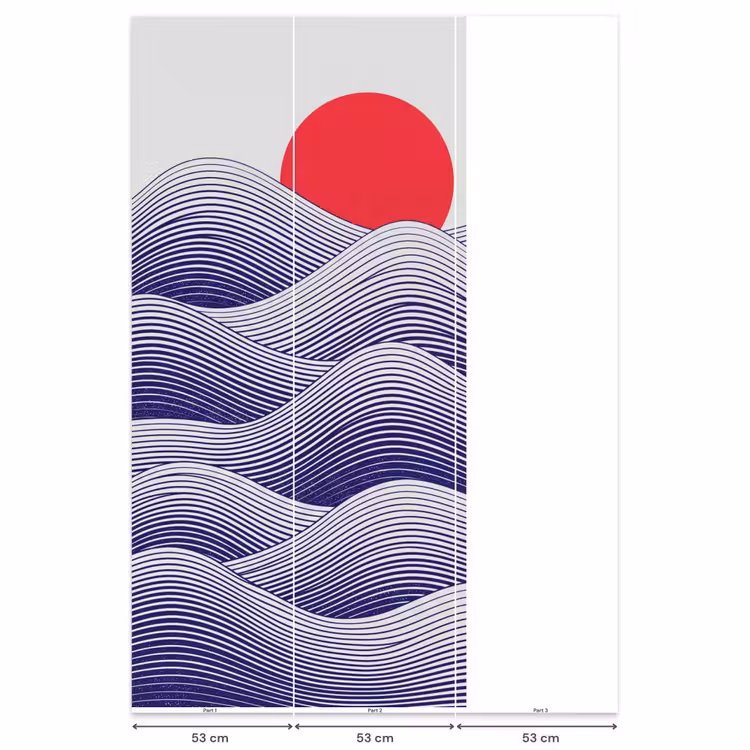 Behang - Golven - Zon - Natuur - Abstract - Rood — 6