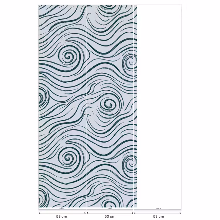 Behang - Patroon - Golven - Abstract - Modern - Blauw — 6