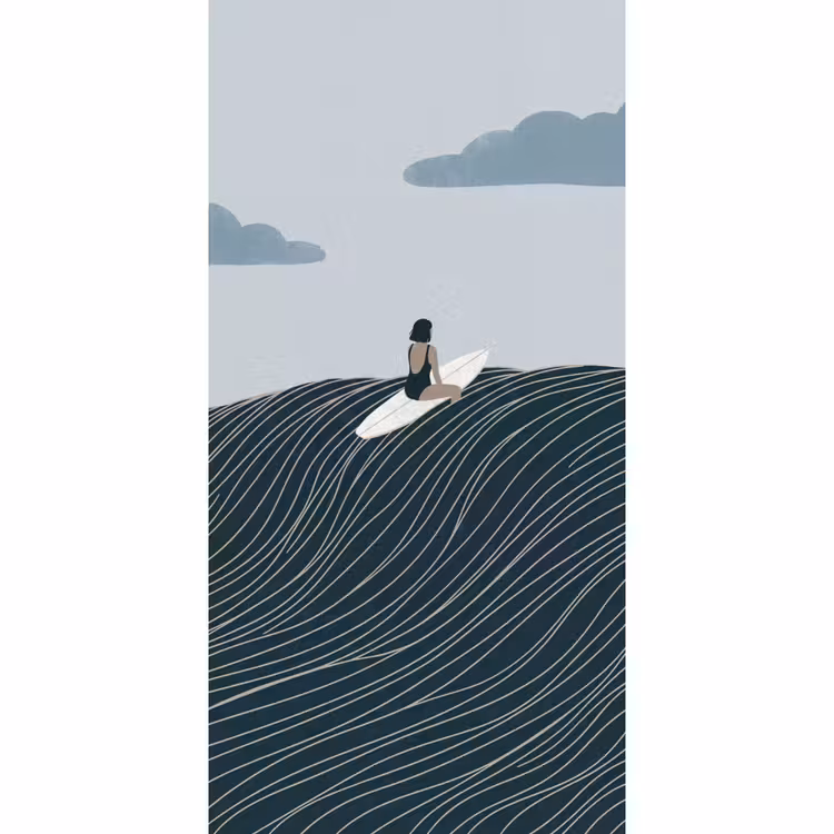 Behang - Persoon - Surfen - Oceaan - Natuur - Modern — 2