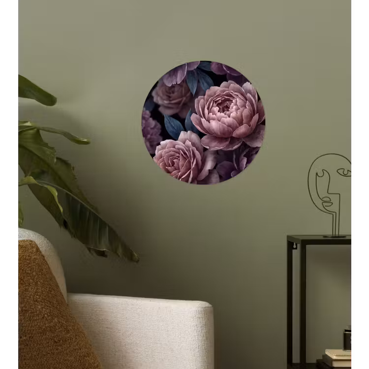 Behangcirkel - Bloemen - Patroon - Donker - Botanisch - Paars — 3