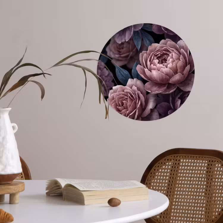 Behangcirkel - Bloemen - Patroon - Donker - Botanisch - Paars — 4