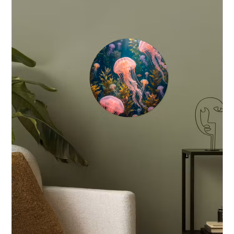 Behangcirkel - Kwal - Roze - Onderwater - Zeeleven - Dieren — 3