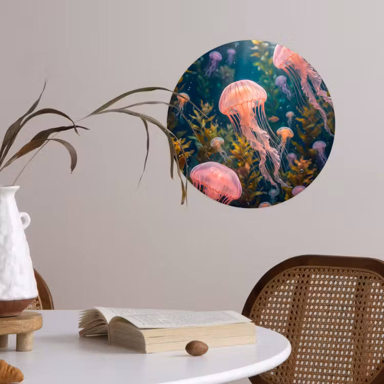Behangcirkel - Kwal - Roze - Onderwater - Zeeleven - Dieren — 4