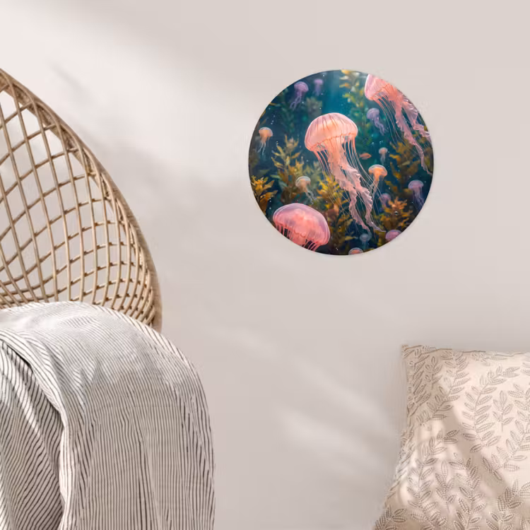 Behangcirkel - Kwal - Roze - Onderwater - Zeeleven - Dieren — 5