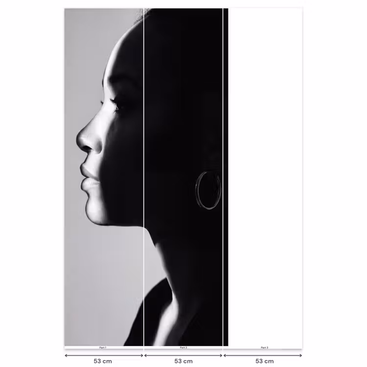 Behang - Vrouw - Profiel - Mensen - Zwart-wit — 6