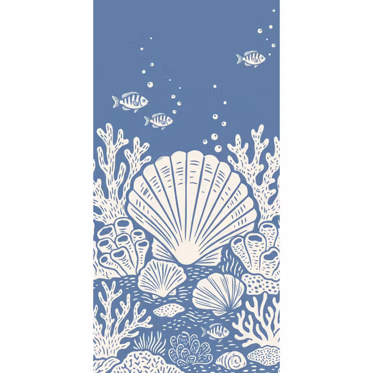 Behang - Zeeleven - Koraal - Schelp - Vis - Illustratie - Onderwater — 2