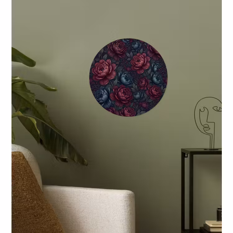 Behangcirkel - Bloemen - Patroon - Natuur - Klassiek - Donker — 3