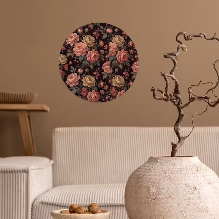 Behangcirkel - Bloemen - Patroon - Natuur - Vintage - Roze — 2