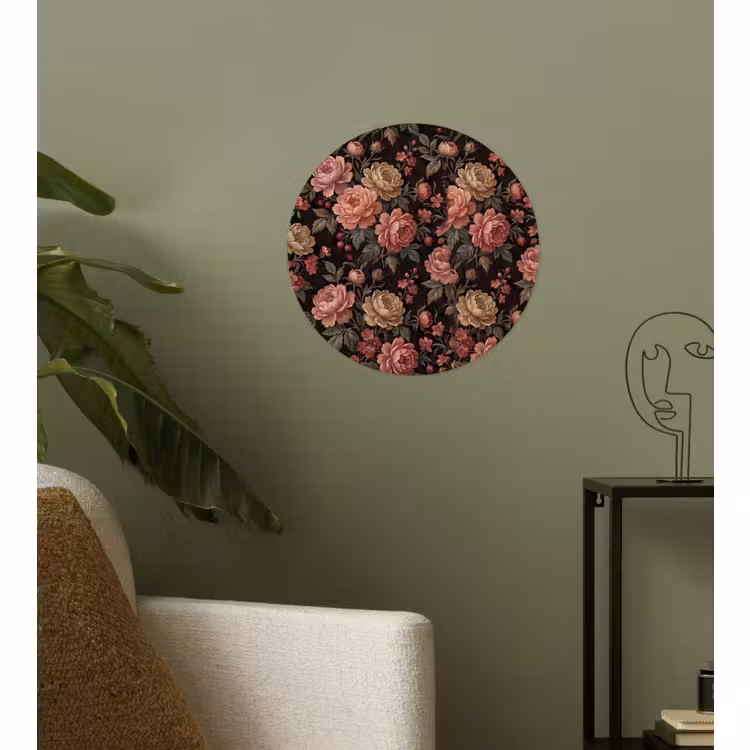 Behangcirkel - Bloemen - Patroon - Natuur - Vintage - Roze — 3