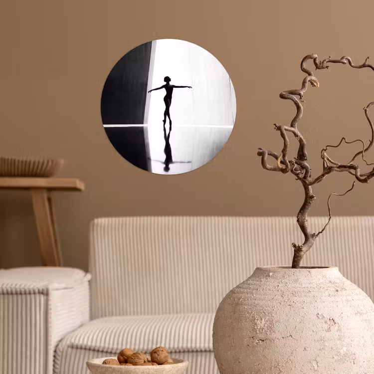 Behangcirkel - Danser - Silhouette - Kunst - Modern - Zwart-wit — 2