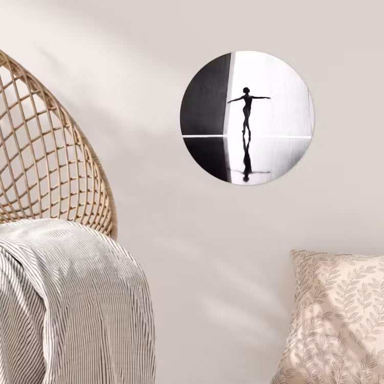 Behangcirkel - Danser - Silhouette - Kunst - Modern - Zwart-wit — 5