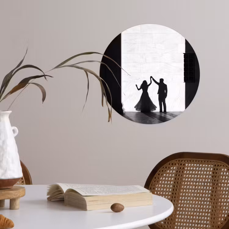 Behangcirkel - Mensen - Schaduw - Dans - Zwart-wit - Liefde — 4