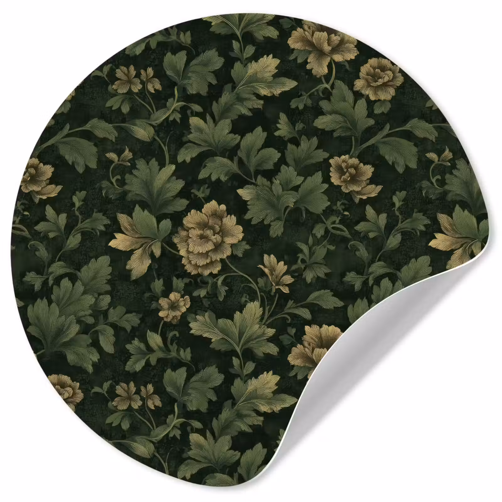 Behangcirkel - Donker - Groen - Goud - Botanisch — 1