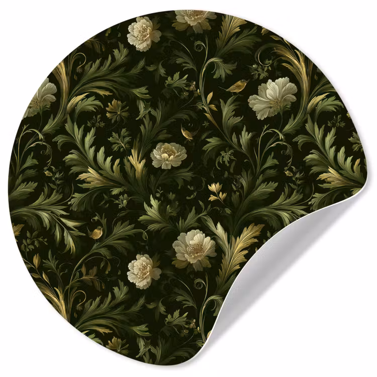 Behangcirkel - Botanisch - Naadloos - Bloemen — 1