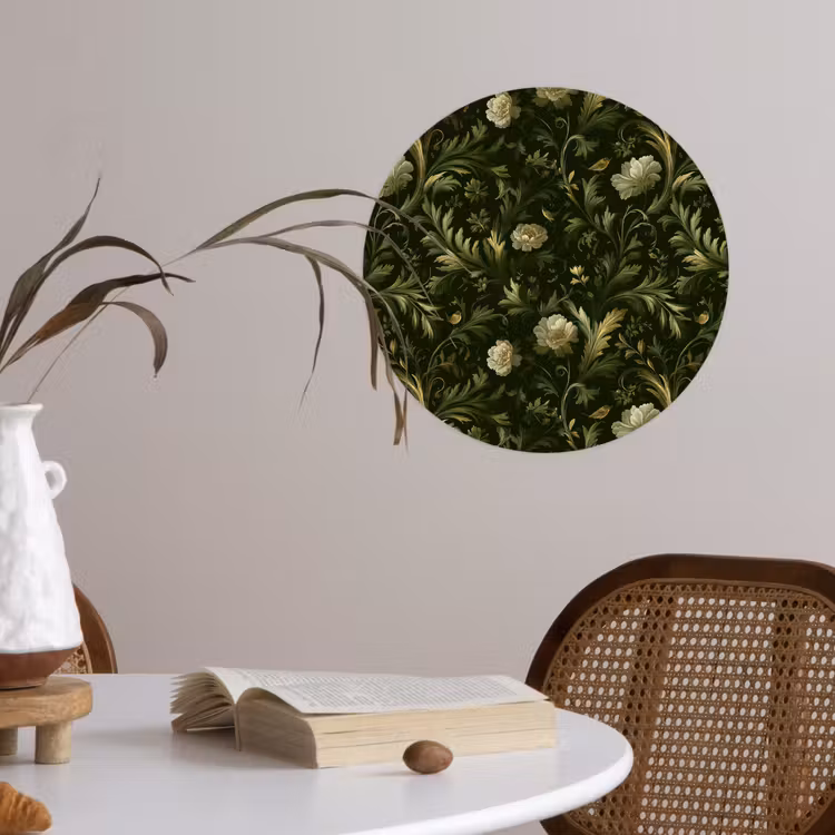 Behangcirkel - Botanisch - Naadloos - Bloemen — 4