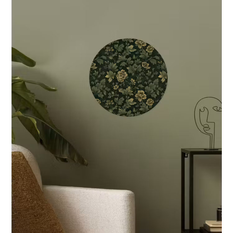 Behangcirkel - Donker - Groen - Goud - Botanisch — 3