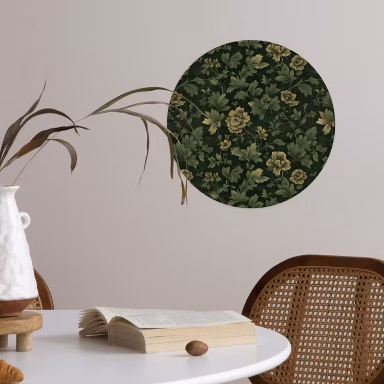 Behangcirkel - Donker - Groen - Goud - Botanisch — 4