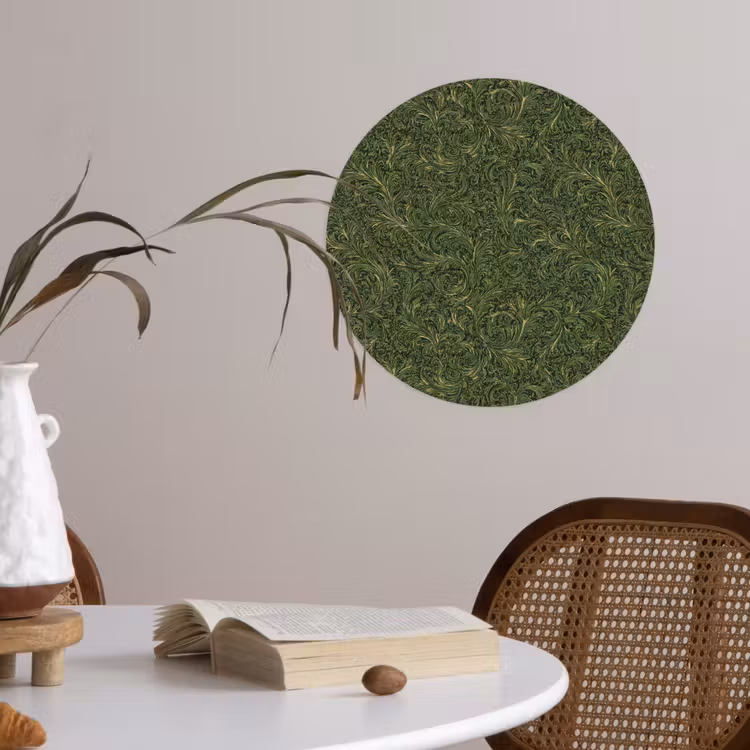 Behangcirkel - Donker - Groen - Krullend - Botanisch — 4
