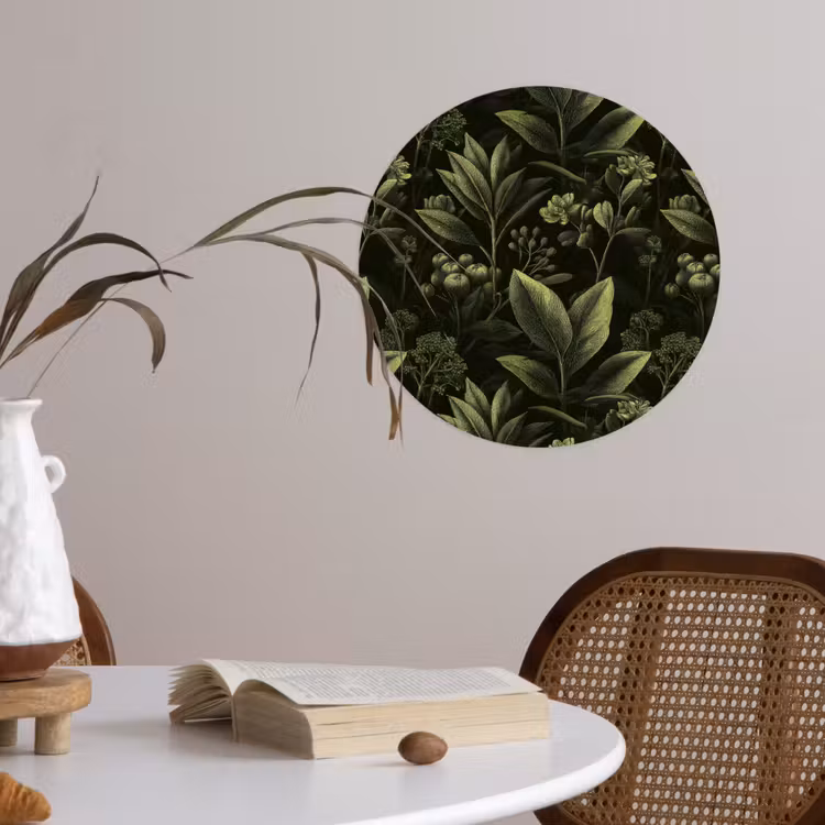 Behangcirkel - Klassiek - Donker - Botanisch - Planten — 4