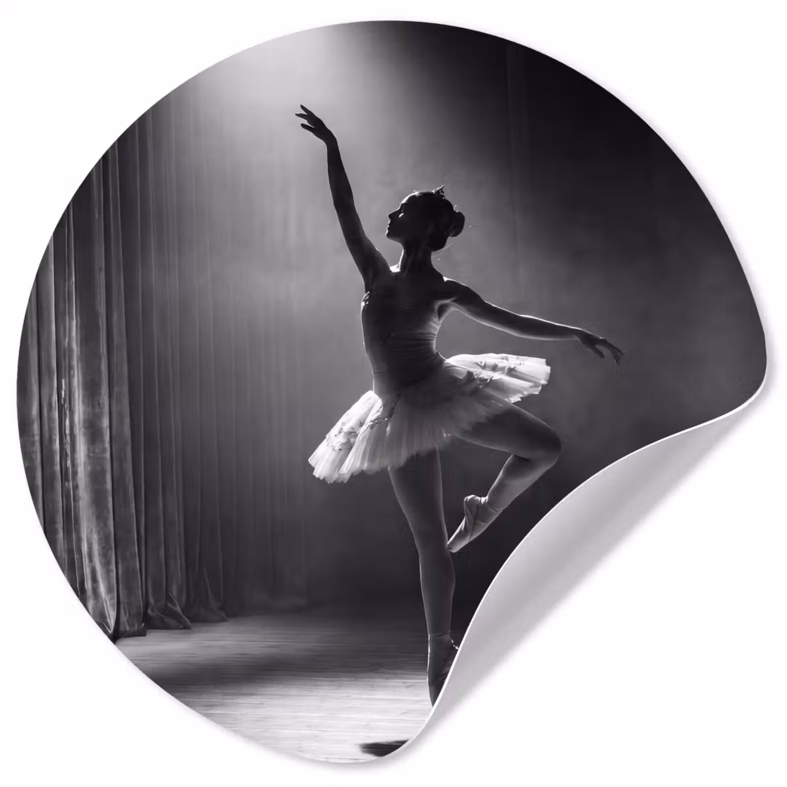 Behangcirkel - Danser - Podium - Zwart-wit - Kunst - Klassiek — 1
