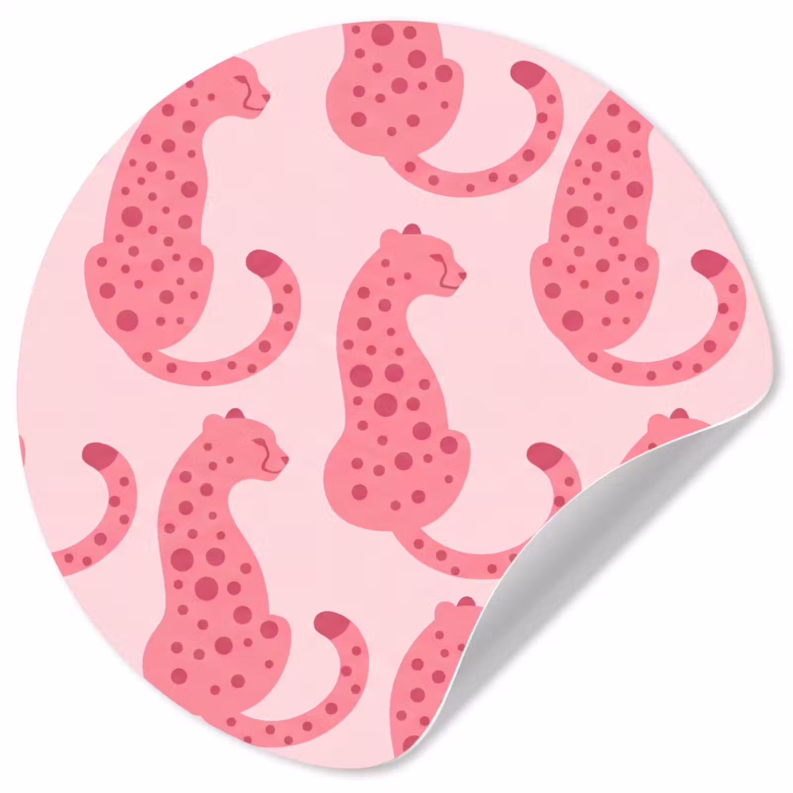 Behangcirkel - Kat - Gevlekt - Dieren - Patroon - Roze — 1
