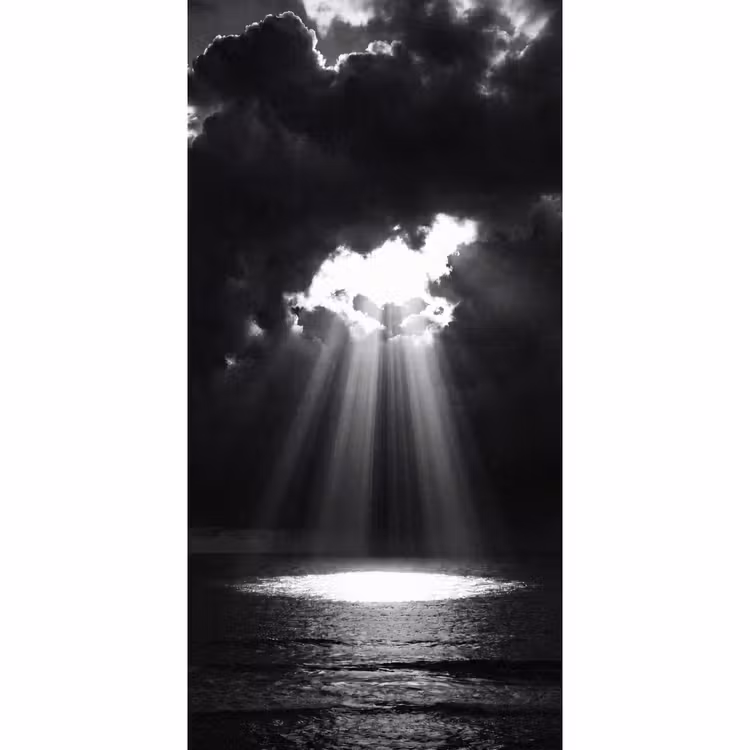 Behang - Licht - Wolken - Zee - Zwart-wit - Natuur — 2