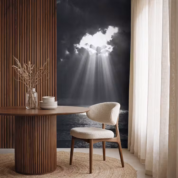 Behang - Licht - Wolken - Zee - Zwart-wit - Natuur — 4