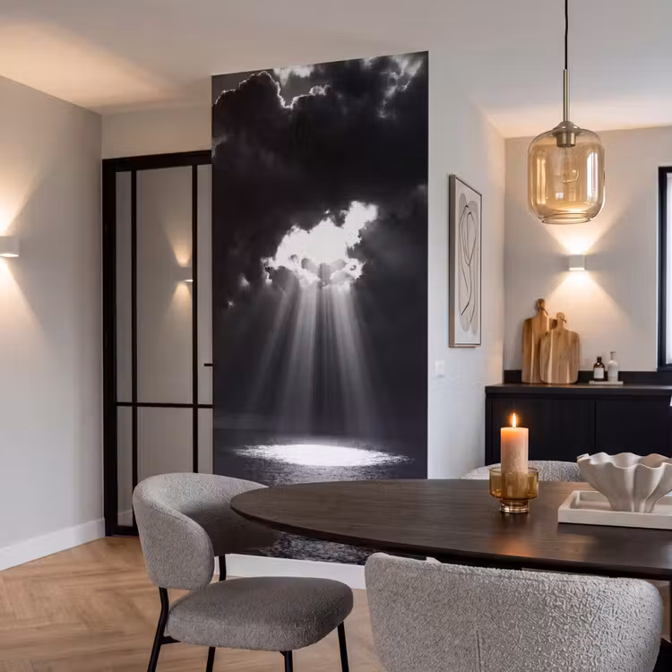 Behang - Licht - Wolken - Zee - Zwart-wit - Natuur — 5