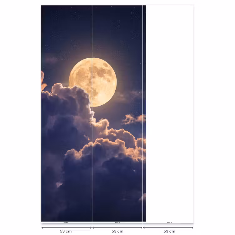 Behang - Maan - Wolken - Nacht - Oranje — 6
