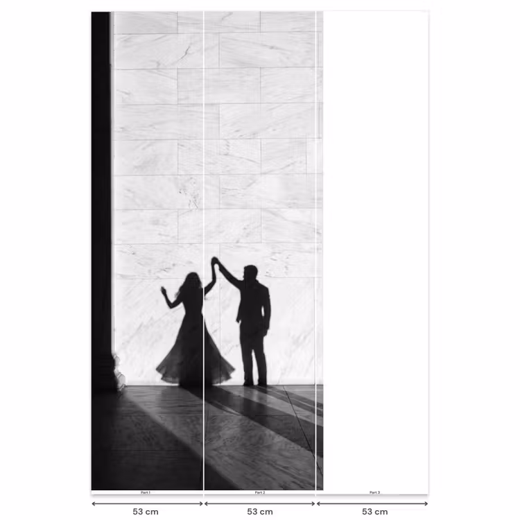 Behang - Mensen - Schaduw - Dans - Zwart-wit - Liefde — 6