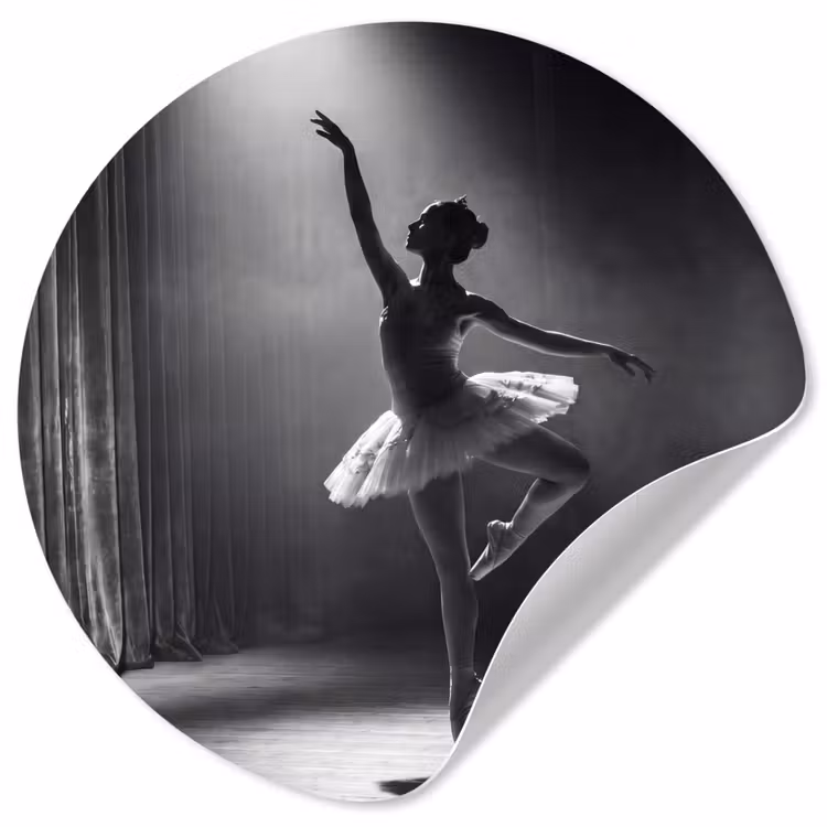 Behangcirkel - Danser - Podium - Zwart-wit - Kunst - Klassiek — 1