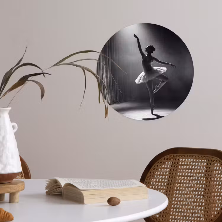 Behangcirkel - Danser - Podium - Zwart-wit - Kunst - Klassiek — 4