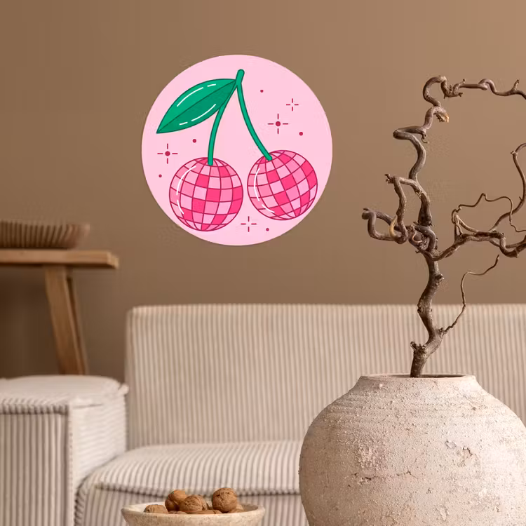 Behangcirkel - Decoratie - Disco-bal - Feest - Roze — 2