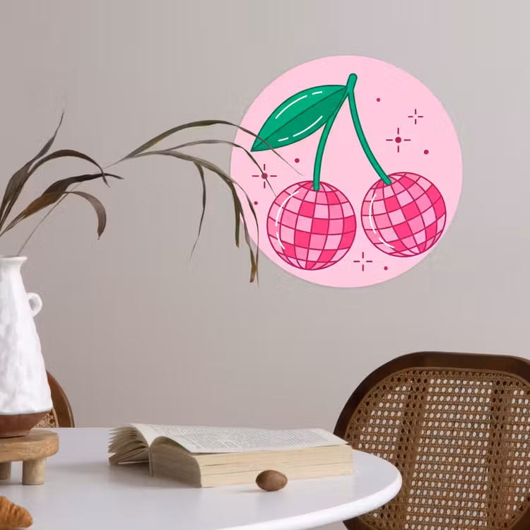 Behangcirkel - Decoratie - Disco-bal - Feest - Roze — 4