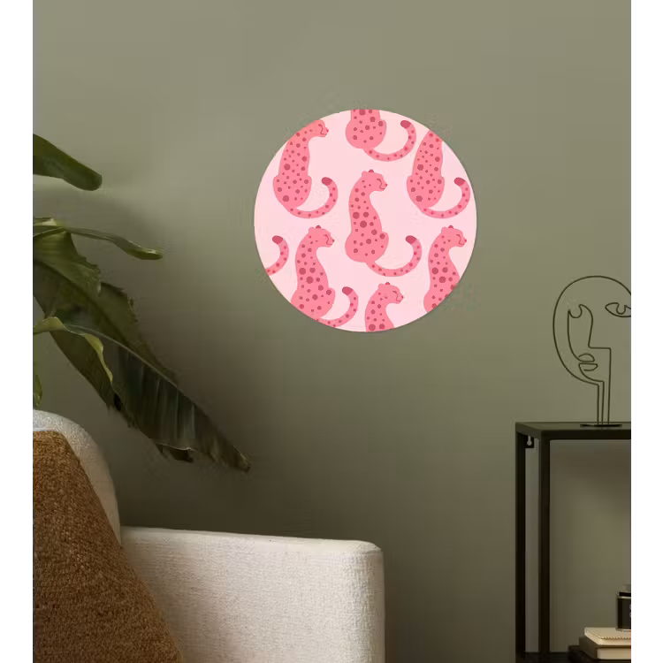 Behangcirkel - Kat - Gevlekt - Dieren - Patroon - Roze — 3