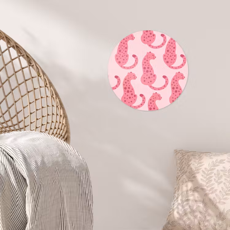 Behangcirkel - Kat - Gevlekt - Dieren - Patroon - Roze — 5