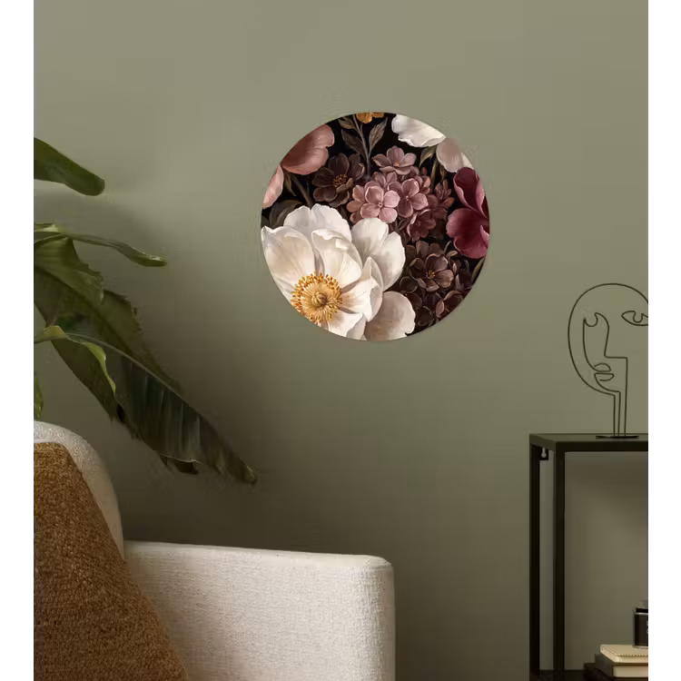Behangcirkel - Bloemen - Boeket - Klassiek - Donker - Rood — 3