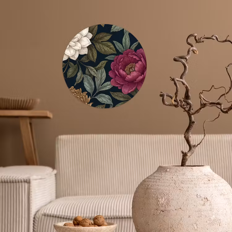 Behangcirkel - Bloemen - Botanisch - Illustratie - Donker - Vintage — 2