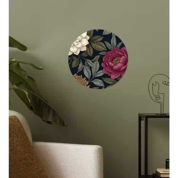 Behangcirkel - Bloemen - Botanisch - Illustratie - Donker - Vintage — 3