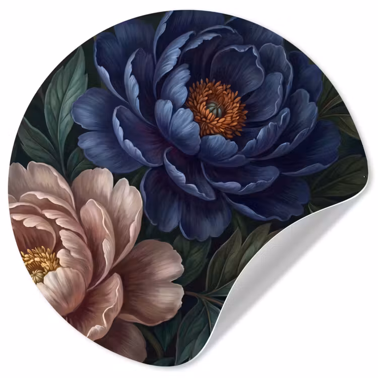 Behangcirkel - Bloemen - Vlinder - Natuur - Modern - Paars — 1