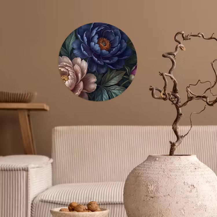 Behangcirkel - Bloemen - Vlinder - Natuur - Modern - Paars — 2