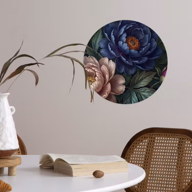 Behangcirkel - Bloemen - Vlinder - Natuur - Modern - Paars — 4